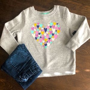 Cat& jack sweatshirt size 4t & Osh Kosh skinny jeans size 5t